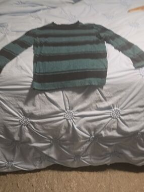 urban pipeline Green and Black Striped Long-Sleeve Tee